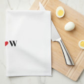 Paar initialen A houdt B rood hart aan Theedoek (Quarter Fold)