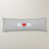 Paar initialen A loven B rood hart aanpassen Lichaamskussen (Achterkant)