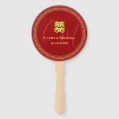 Paar initialen Chinees bruiloft rood Handwaaier (Voorkant)