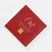 Paar initialen modern Chinees bruiloft rood Servet (Hoek)