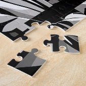 Paar Intriges in Zwart-wit Modern Café Legpuzzel (Zijkant)