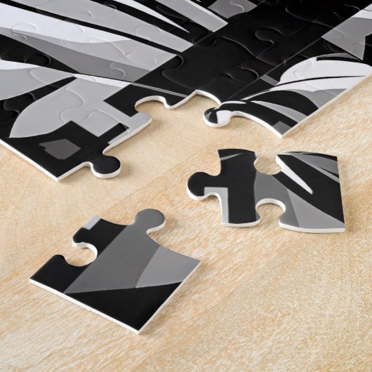 Paar Intriges in Zwart-wit Modern Café Legpuzzel (Zijkant)