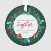 Paar is onze eerste kerstkrans samen ornament (achterkant)