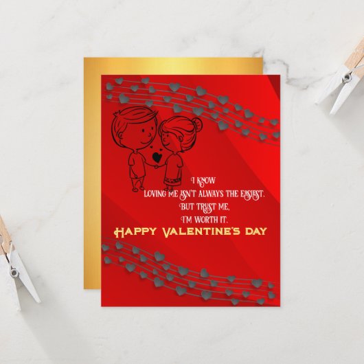 paar kaart (Voorkant / Achterkant in situ)