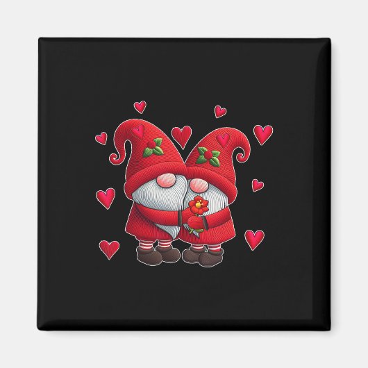 paar kabouters Valentijnsdag harten kostuum kabout Magneet (Voorkant)