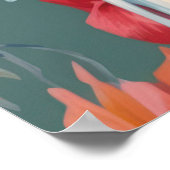 Paar kaketoes in een bloeiende boom poster (Hoek)