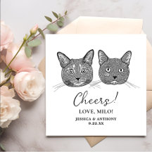Paar Kat Hand Tekening Gepersonaliseerde Proost