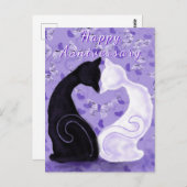 Paar Kat Jubileum Kaart Mooie Liefde (Voorkant / Achterkant)