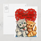 Paar Kat Valentijn Feestdagenkaart (Voorkant / Achterkant)