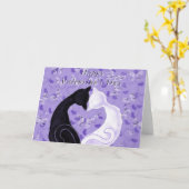 Paar Kat Valentijnsdag Kaart (Gele Bloem)