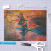 Paar Katten Dragen Petten Tissuepapier (Craft)