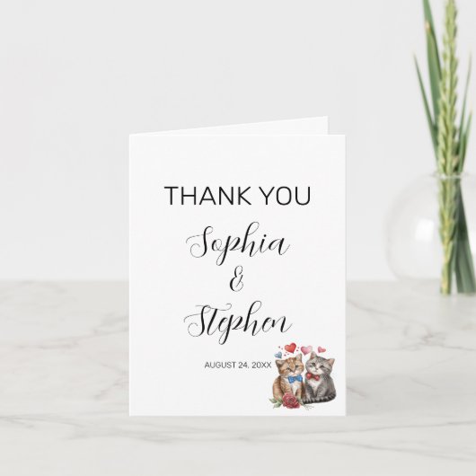 Paar Katten in Liefde Bedankkaart (Voorkant)