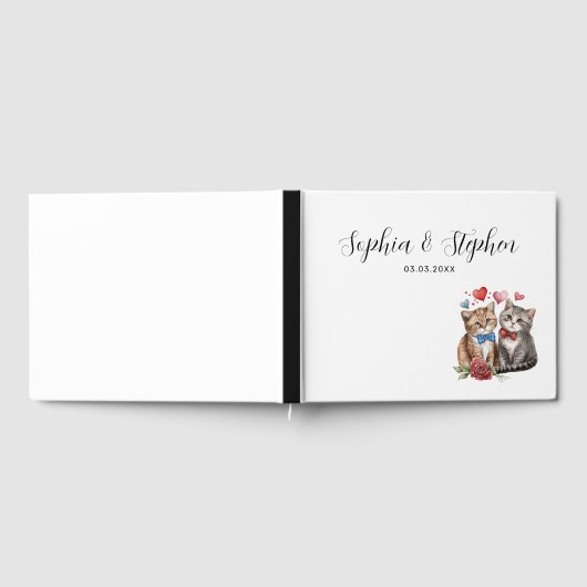 Paar Katten in Liefde Bruiloft Gastenboek (Volledig)