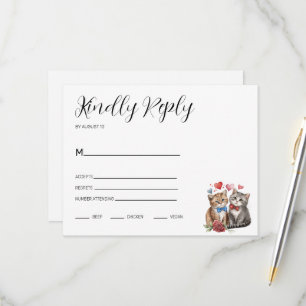 Paar Katten in Liefde RSVP Kaartje