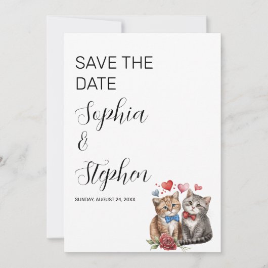 Paar Katten in Liefde Save The Date (Voorkant)