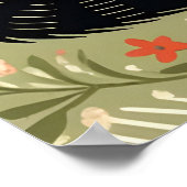 Paar katten verliefd op bloemenhart poster (Hoek)