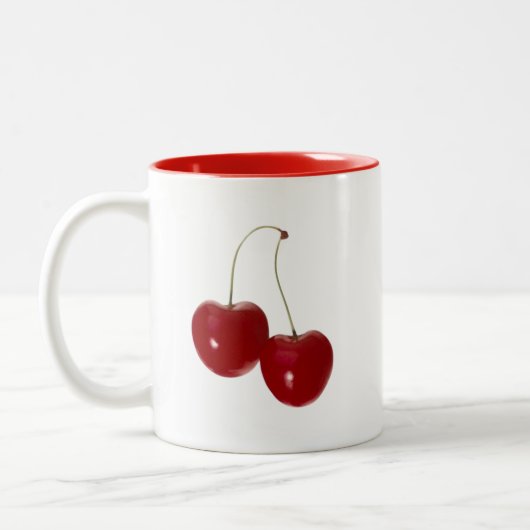 Paar kersen tweekleurige koffiemok (Links)