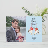 Paar Kerst Ijs Schaats Custom Photo Holiday Feestdagenkaart (Staand voorkant)