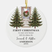 Paar Kerst Keepsake Eerste kerst Keramisch Ornament (Voorkant)