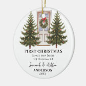 Paar Kerst Keepsake Eerste kerst Keramisch Ornament (Links)