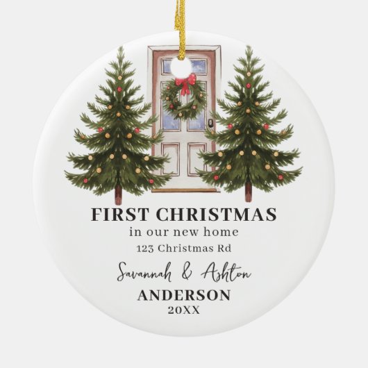 Paar Kerst Keepsake Eerste kerst Keramisch Ornament (Achterkant)