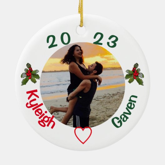 Paar Kerst Keramische Ornament (Achterkant)