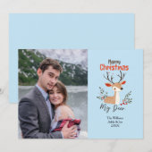 Paar Kerst Rendier Custom Photo Holiday Feestdagenkaart (Voorkant / Achterkant)