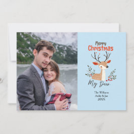 Paar Kerst Rendier Custom Photo Holiday Feestdagenkaart