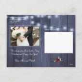 Paar Kerst Rood Bloemen Bruiloft foto's Feestdagenkaart (Achterkant)