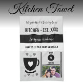 Paar keuken beste datum koffiefoto zwart theedoek