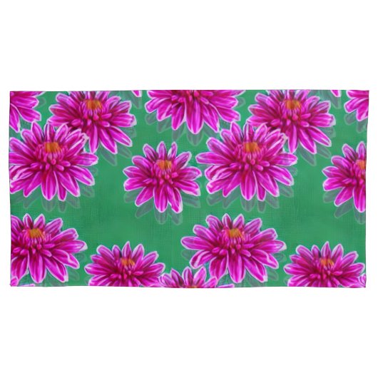 Paar King sized bloemenkussen hoesjes Kussensloop (Voorkant-Links)
