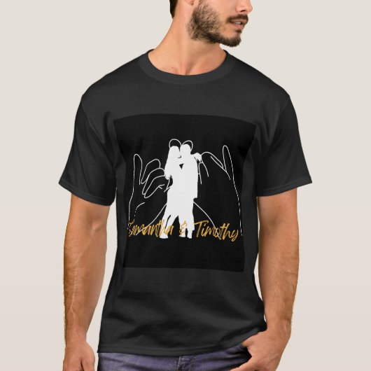 Paar Kissende Valentijnsdag Mannen T-Shirt Black (Voorkant)