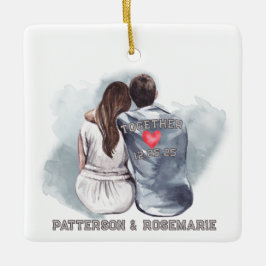 Paar Knuffelen - Romantisch Terug Uitzicht Keramisch Ornament