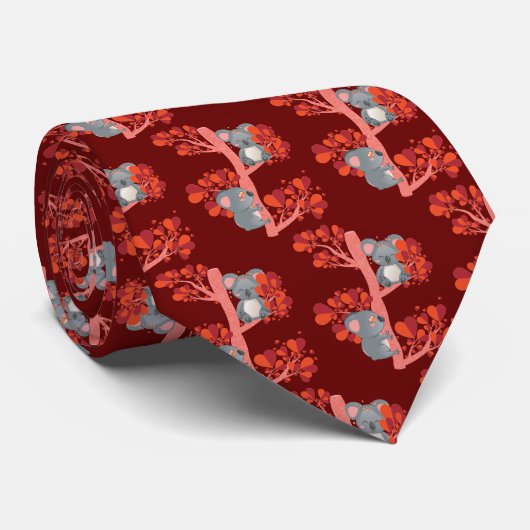 Paar koalas met hartenboom stropdas (Opgerold)