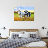 Paar Koeien in de wei Canvas Afdruk (Insitu (Slaapkamer))