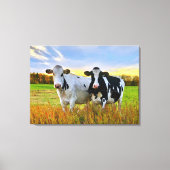 Paar Koeien in de wei Canvas Afdruk (Voorkant)