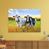Paar Koeien in de wei Canvas Afdruk (Insitu (Woonkamer))