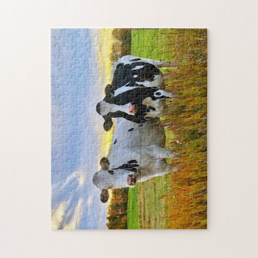 Paar Koeien in de wei Legpuzzel (Verticaal)