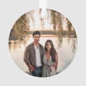 Paar krans namen | Trouwdatum Foto Keepsake Ornament (achterkant)