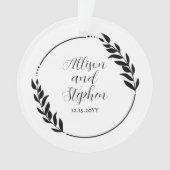 Paar krans namen | Trouwdatum Foto Keepsake Ornament (voorkant)