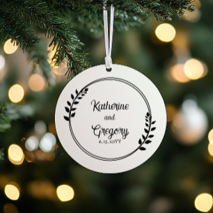 Paar krans namen   Trouwdatum Foto Keepsake Ornament