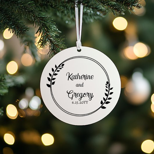 Paar krans namen | Trouwdatum Foto Keepsake Ornament