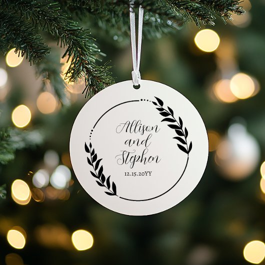 Paar krans namen | Trouwdatum Foto Keepsake Ornament
