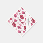 Paar kus en harten patroon Waterverf Servet (Hoek)