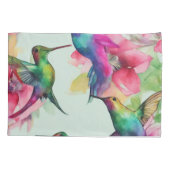 Paar Kussen hoesjes Bloemen Humming Bird Kussensloop (Achterkant-Links)