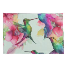 Paar Kussen hoesjes Bloemen Humming Bird