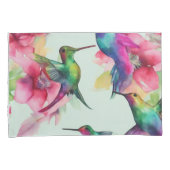 Paar Kussen hoesjes Bloemen Humming Bird Kussensloop (Voorkant-Rechts)