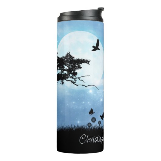 Paar Kussen Romantic Moonlight - Gepersonaliseerd Thermosbeker (Gedraaid links)