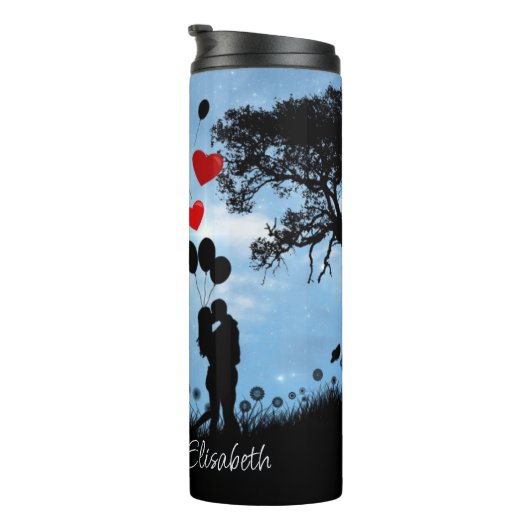 Paar Kussen Romantic Moonlight - Gepersonaliseerd Thermosbeker (Geroteerd rechts)