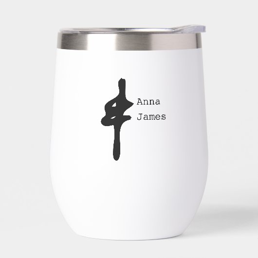 Paar Lange Ampersand Thermische Wijn Tumbler (Links)